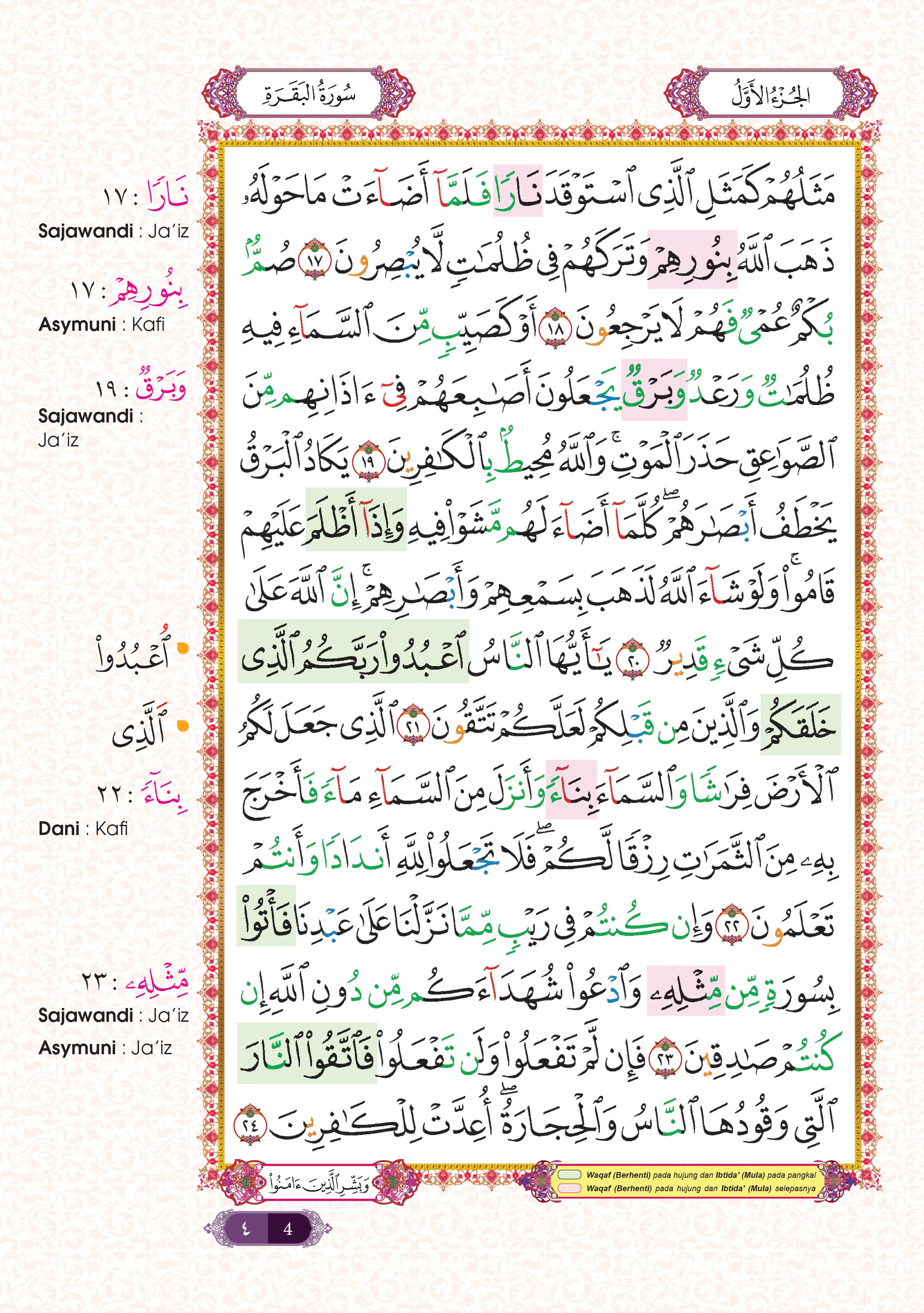 Al-Quran Al-Karim Tajwid Dan Waqaf & Ibtida' An-Nibras Berserta Hukum Dan Rujukan (B5) - (TBAQ1049)