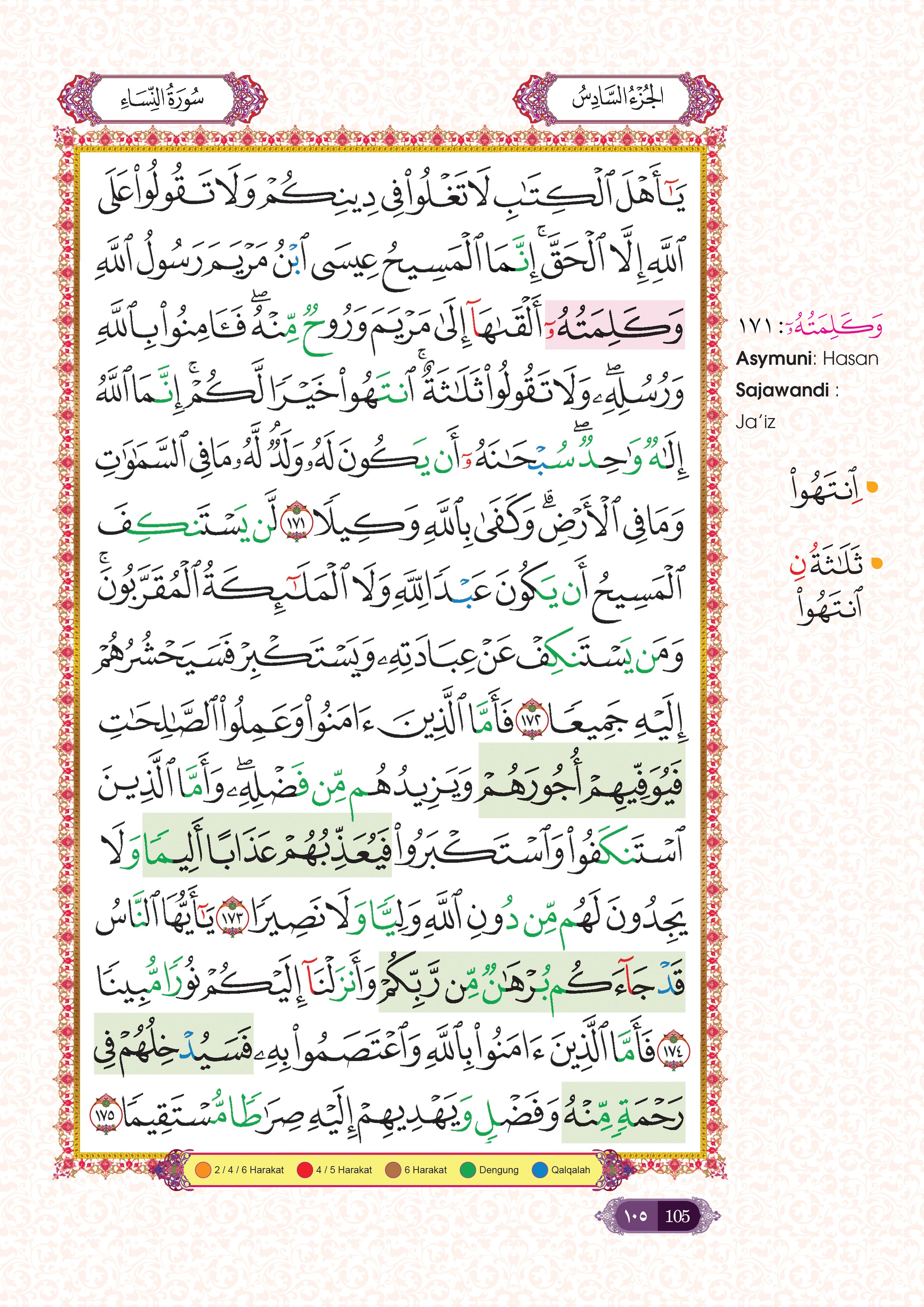 Al-Quran Al-Karim Tajwid Dan Waqaf & Ibtida' An-Nibras Berserta Hukum Dan Rujukan (A4) - (TBAQ1048A)