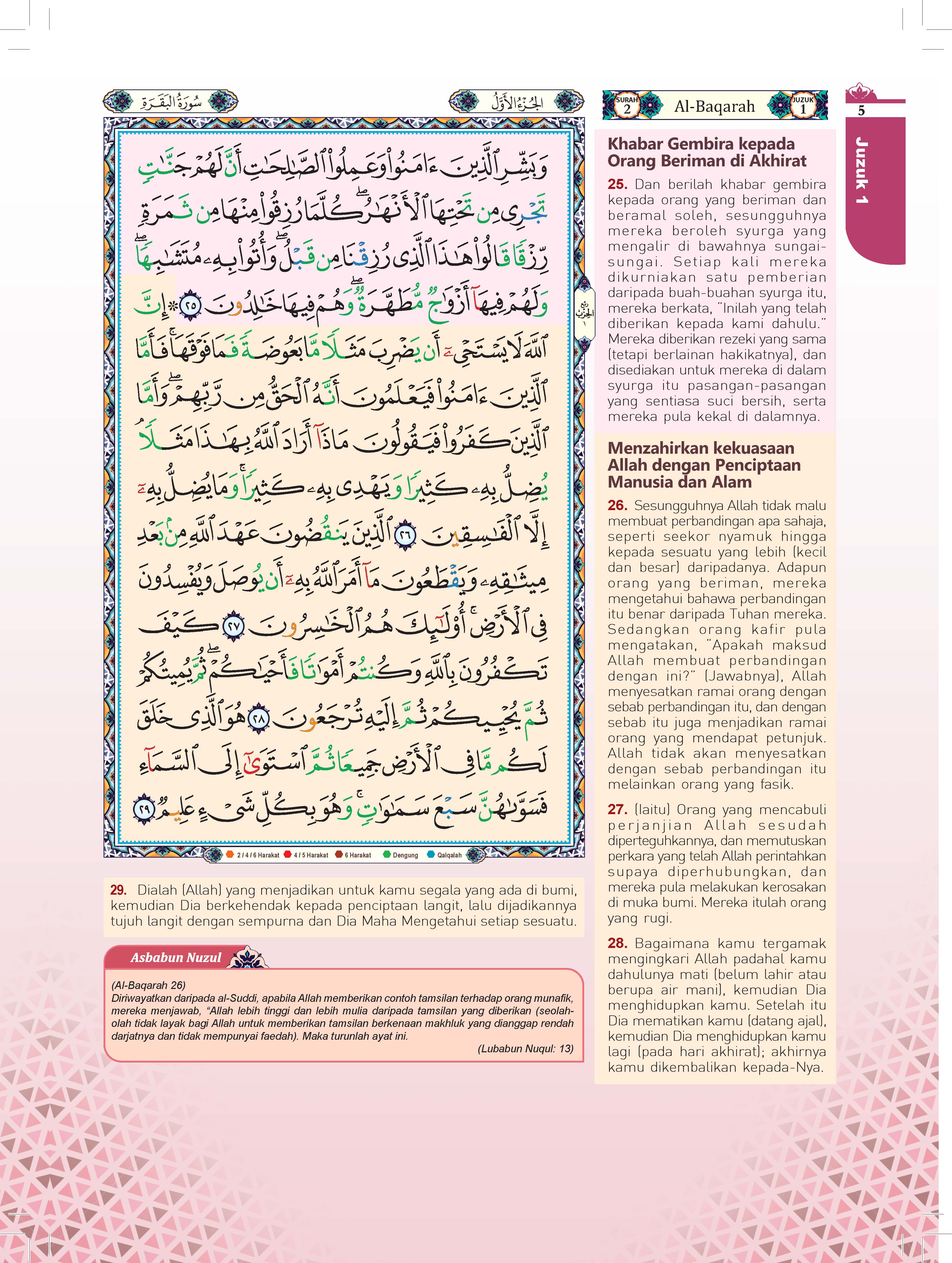 Al-Quran Al-Karim Tajwid & Terjemahan Tematik Dengan Panduan Warna Bertema (A4) - (TBAQ1040A)
