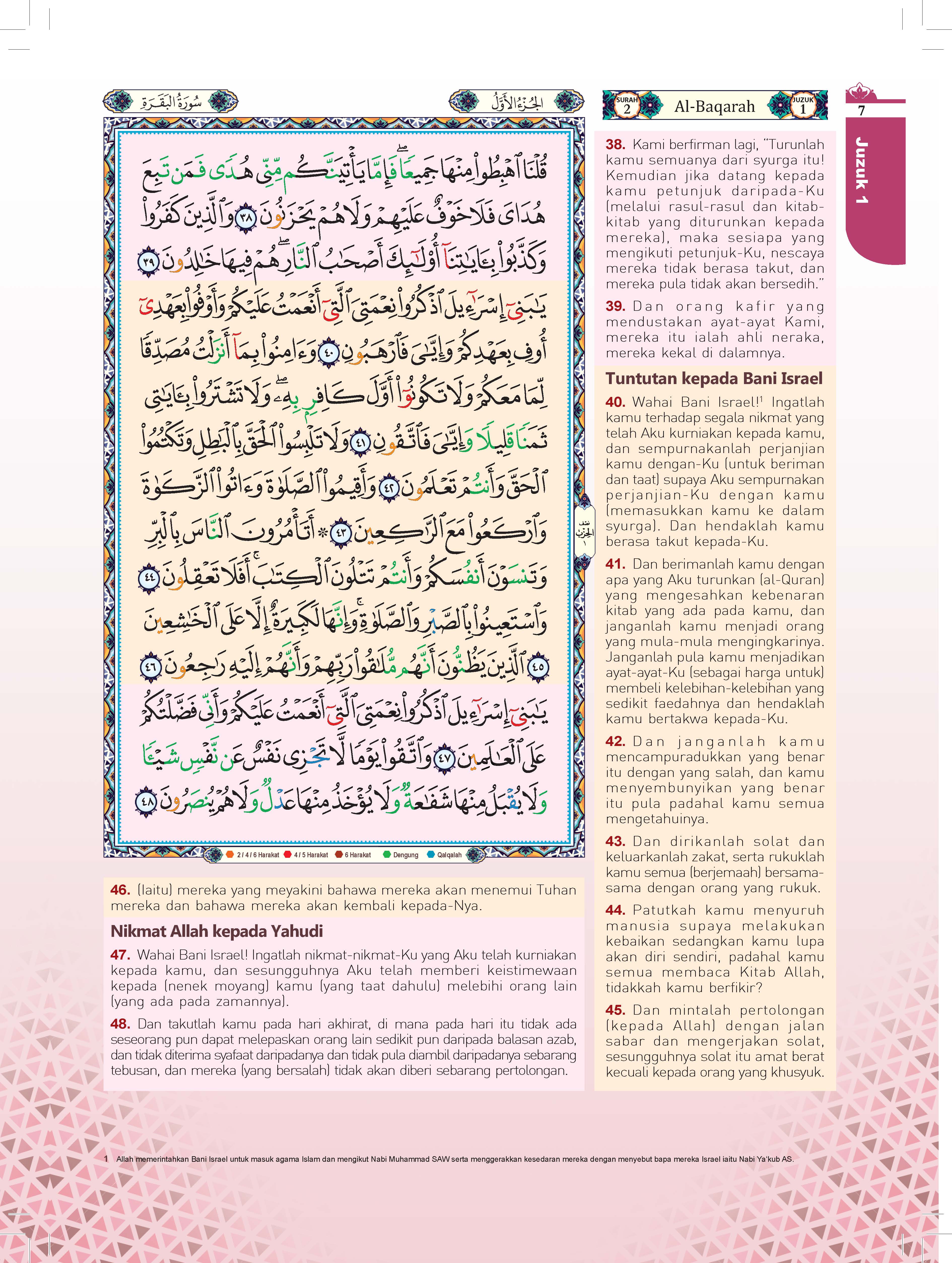 Al-Quran Al-Karim Tajwid & Terjemahan Tematik Dengan Panduan Warna Bertema (A4) - (TBAQ1040A)