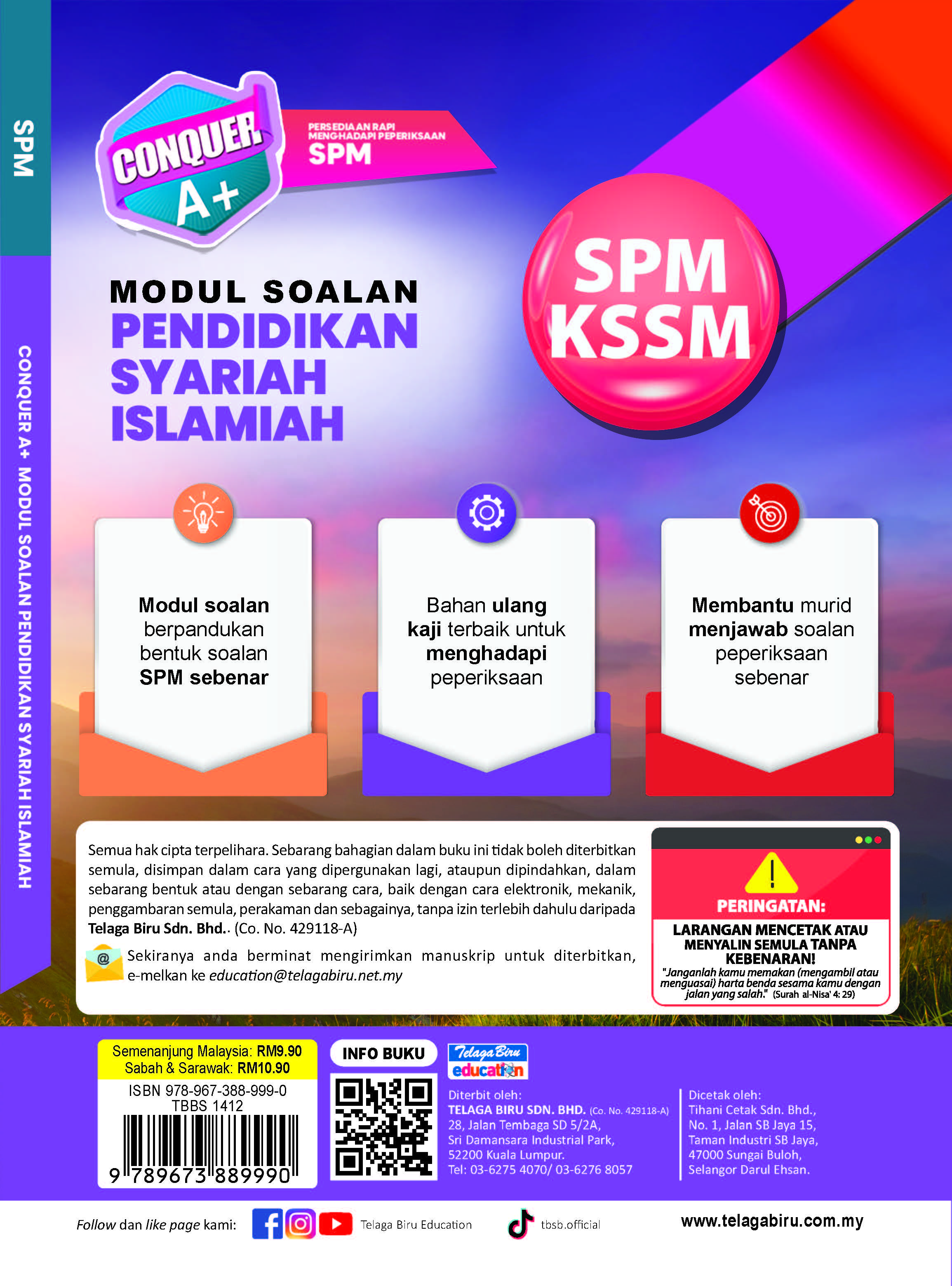 Conquer A+ Modul Soalan Pendidikan Syariah Islamiah SPM - (TBBS1412)