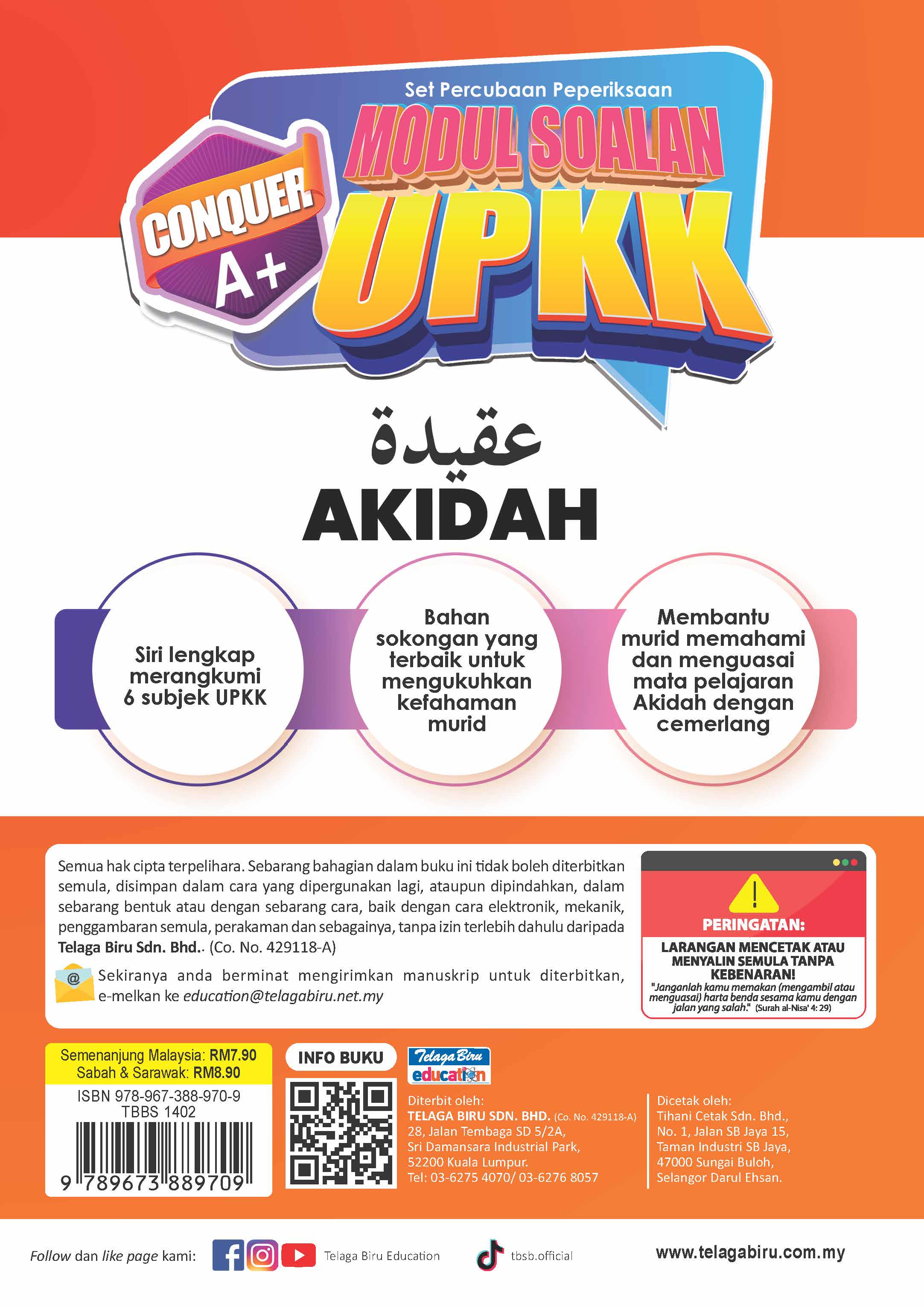 Conquer A+ Modul Soalan UPKK Akidah - (TBBS1402)