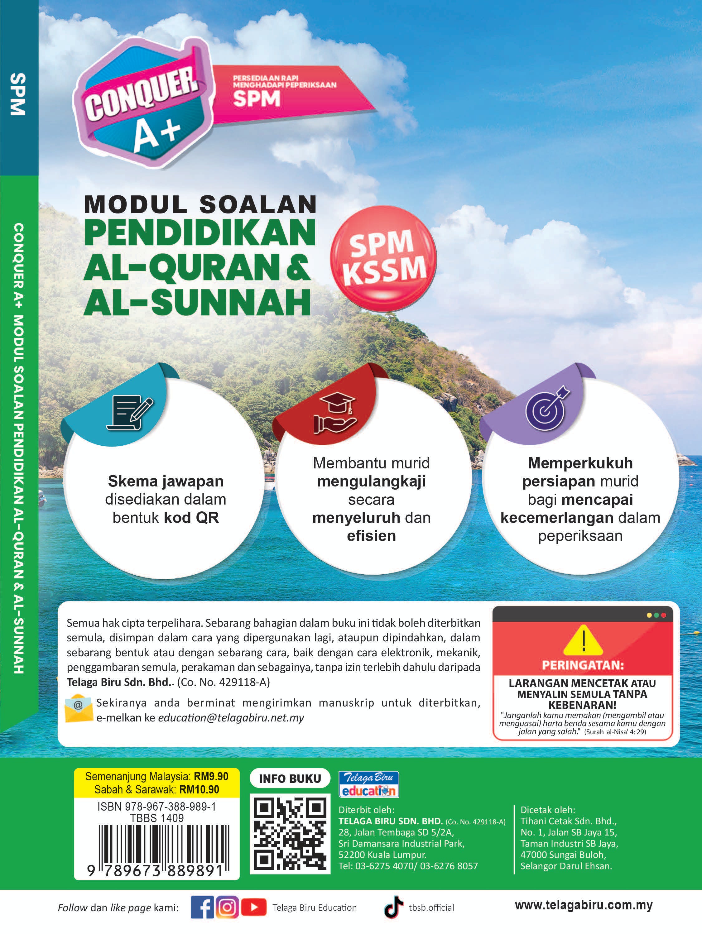 Conquer A+ Modul Soalan Pendidikan Al-Quran & Al-Sunnah SPM - (TBBS1409)