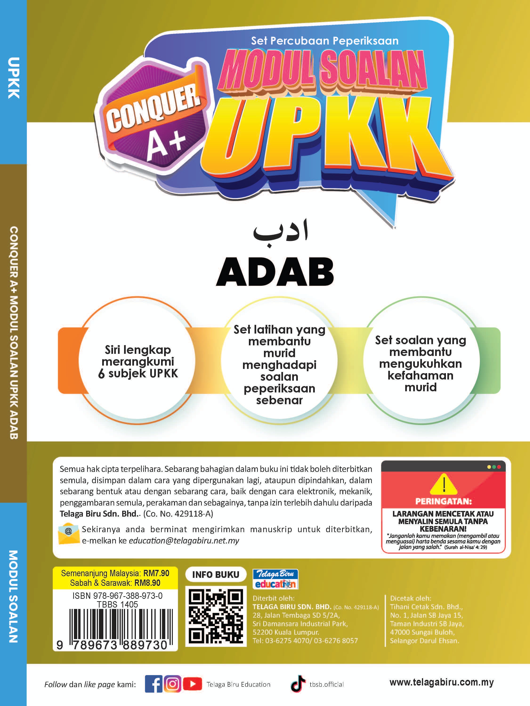 Conquer A+ Modul Soalan UPKK Adab - (TBBS1405)