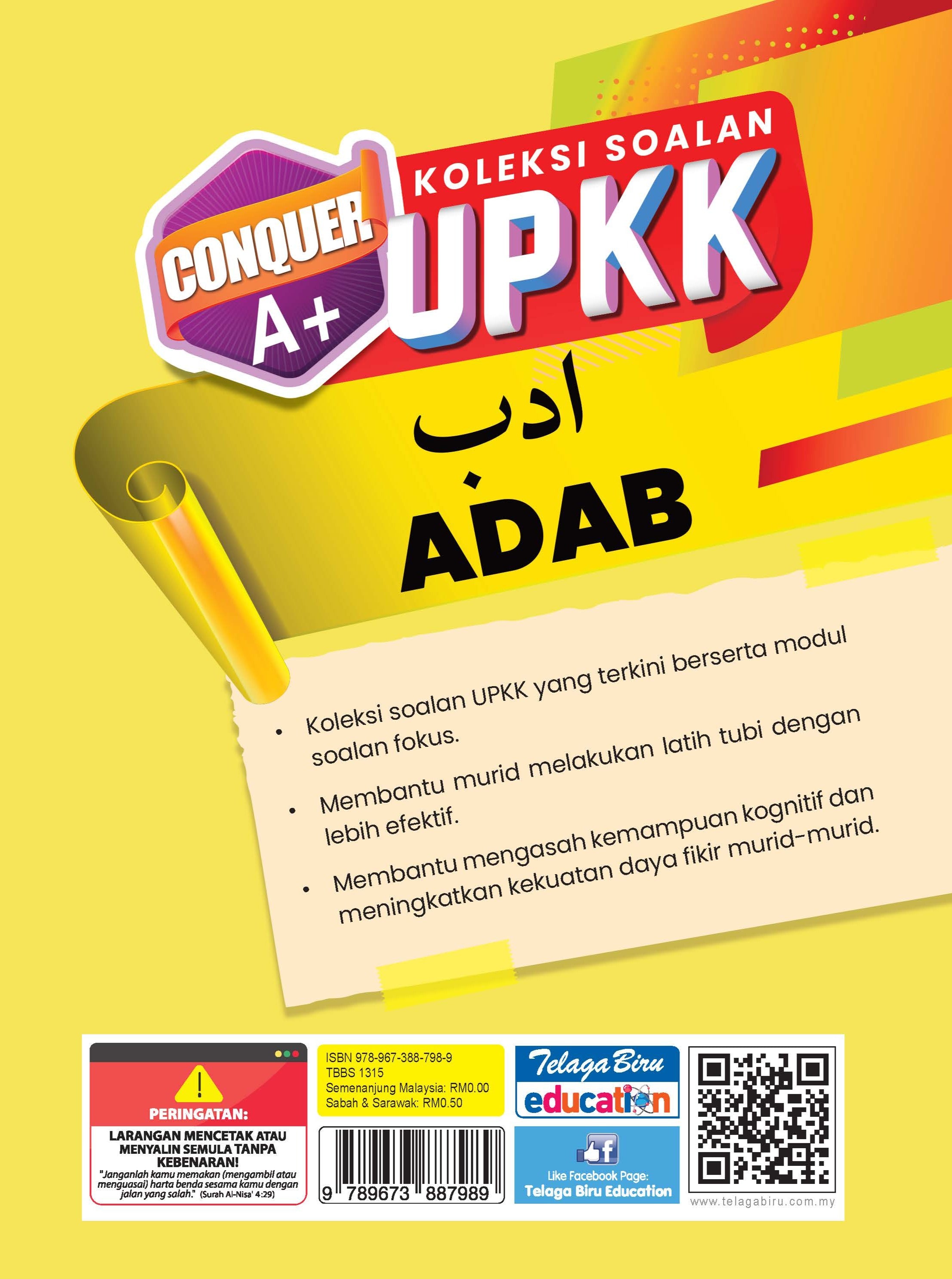 Conquer A+ Koleksi Soalan UPKK (Adab) - (TBBS1315)