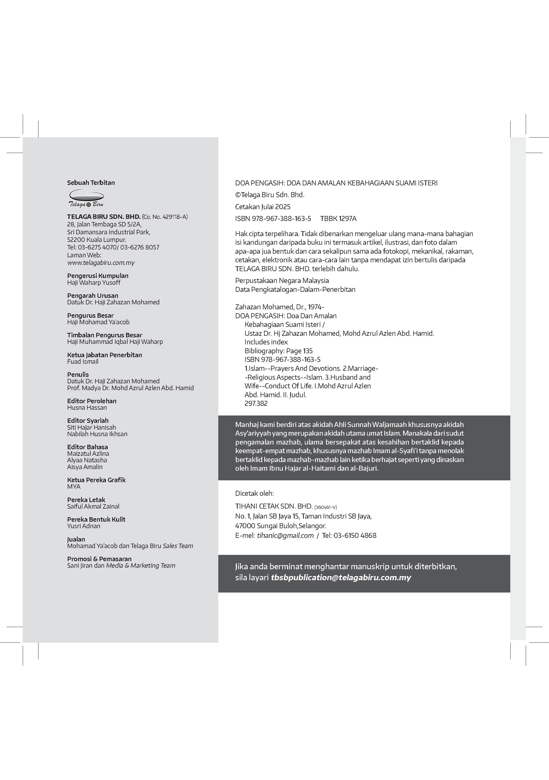 Doa Pengasih : Doa & Amalan Kebahagiaan Suami Isteri (Remake) - (TBBK1297A)