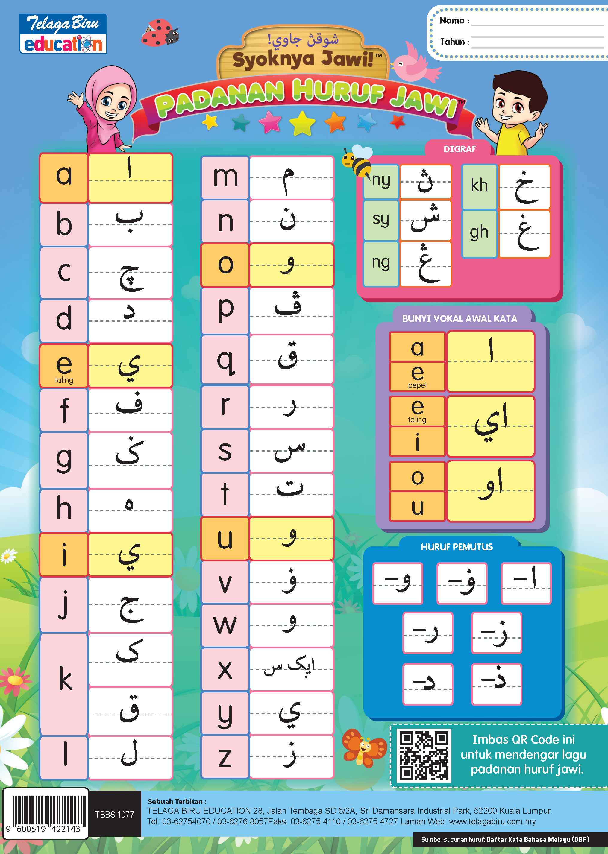 Kad Syoknya Jawi- Kad Huruf Jawi Tunggal & Kad Padanan Huruf Jawi - (TBBS1077)