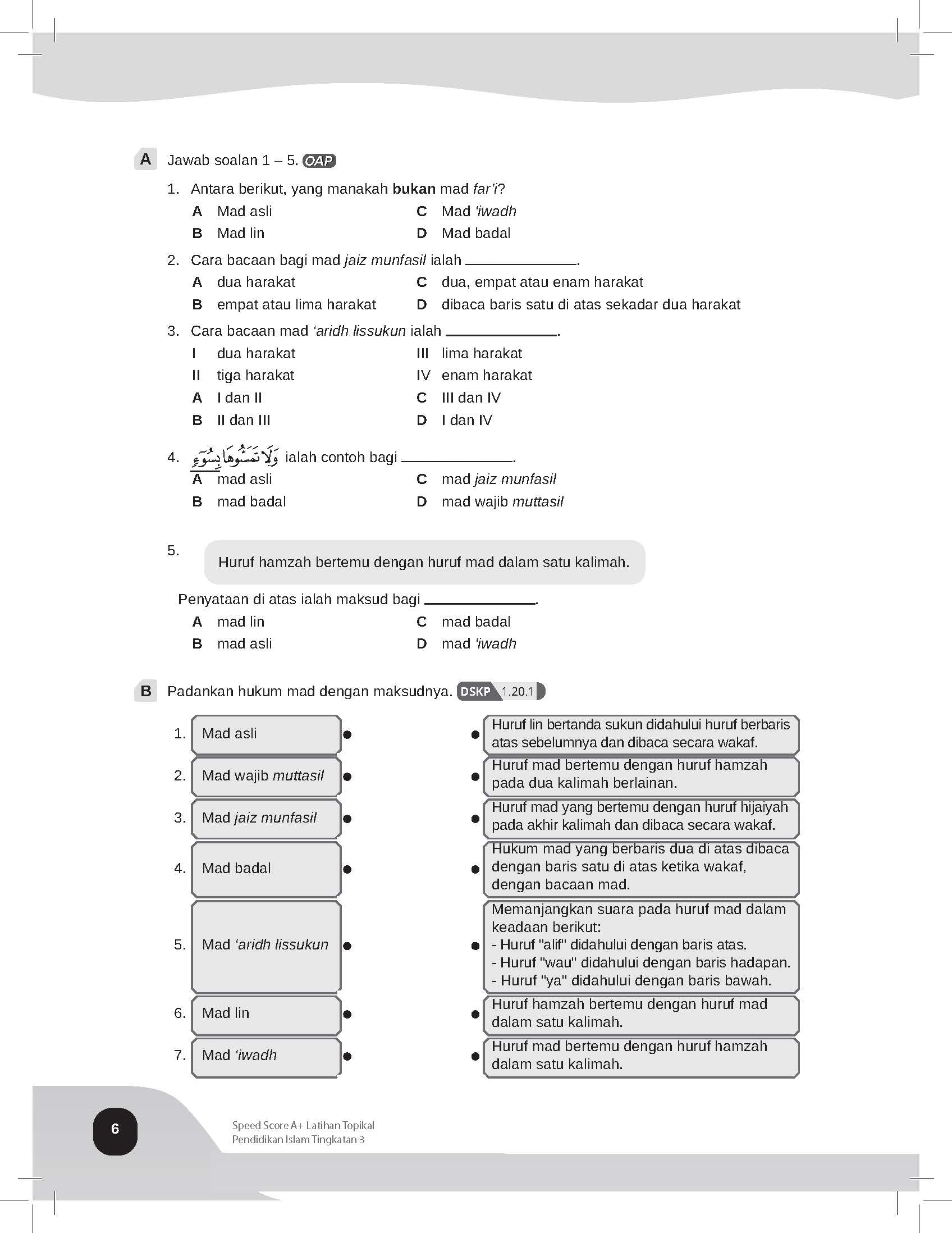 Speed Score A+ Latihan Topikal Pendidikan Islam Tingkatan 3 - (TBBS1333)