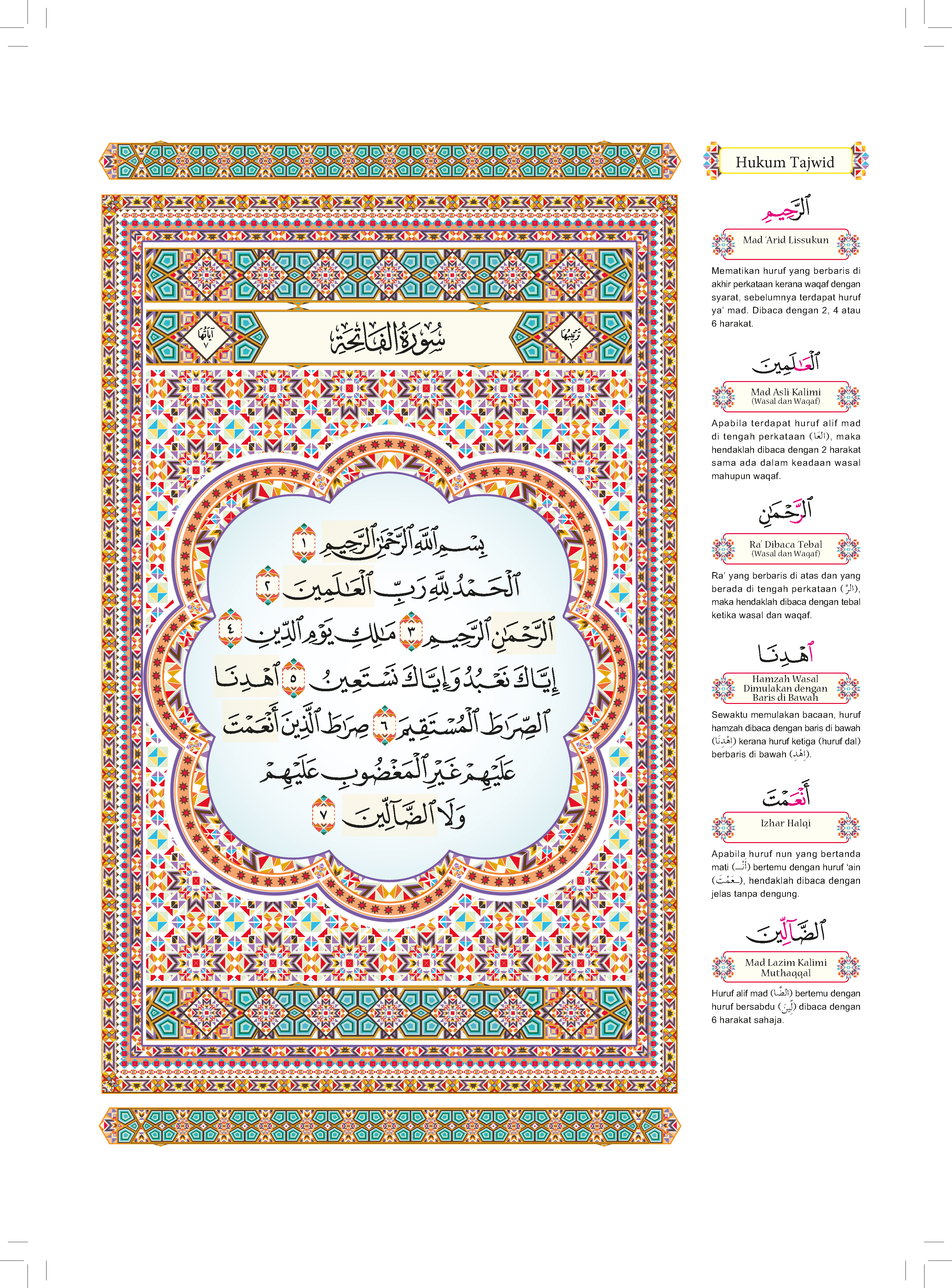 Al-Quran Al-Karim dan Penerangan Hukum Tajwid al-Mujawwad dengan Panduan Waqaf & Ibtida' (Per 3 Juzuk) (B4) - (TBAQ1024A)