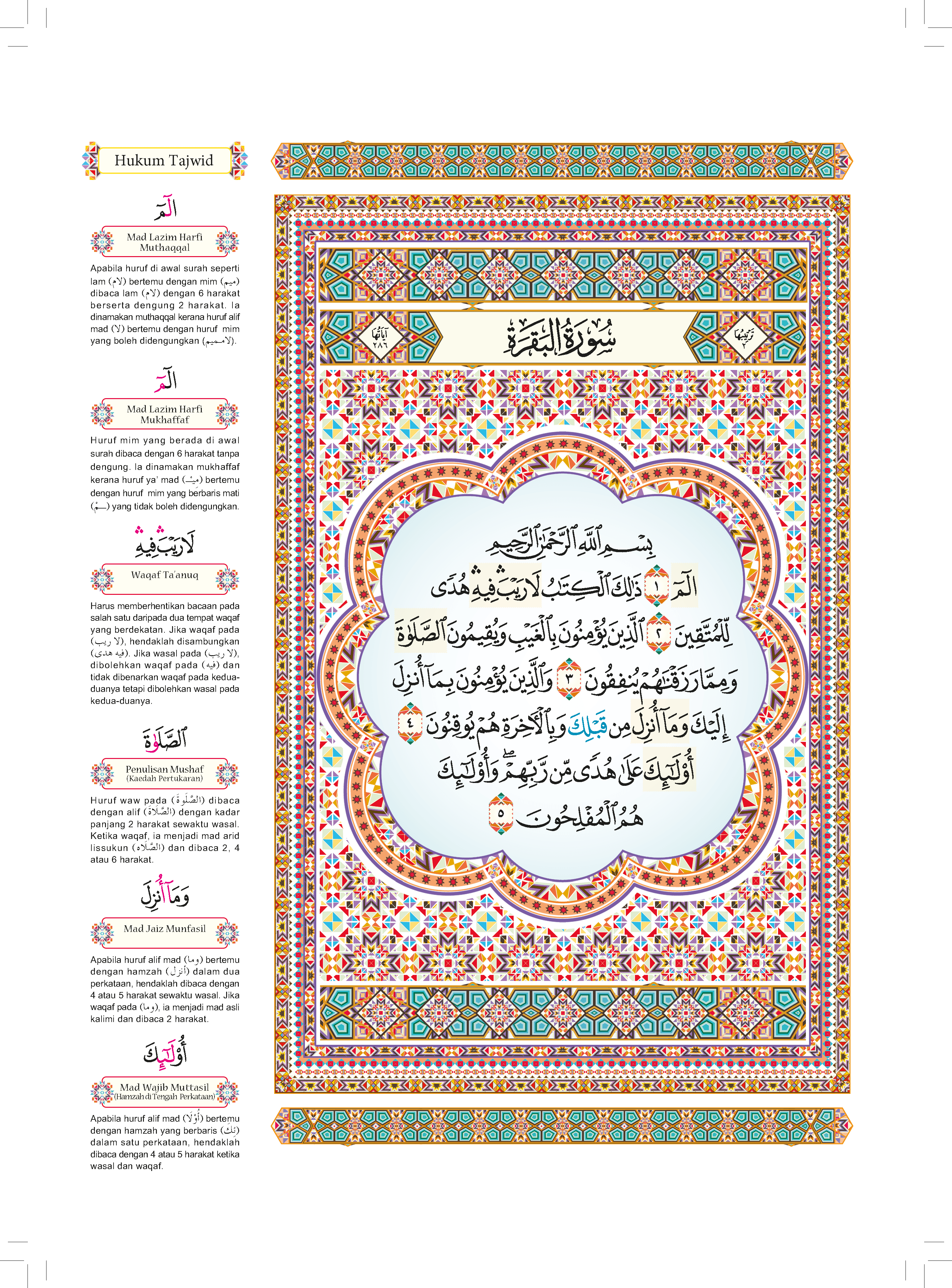 Al-Quran Al-Karim dan Penerangan Hukum Tajwid al-Mujawwad dengan Panduan Waqaf & Ibtida' (Per 3 Juzuk) (B4) - (TBAQ1024A)