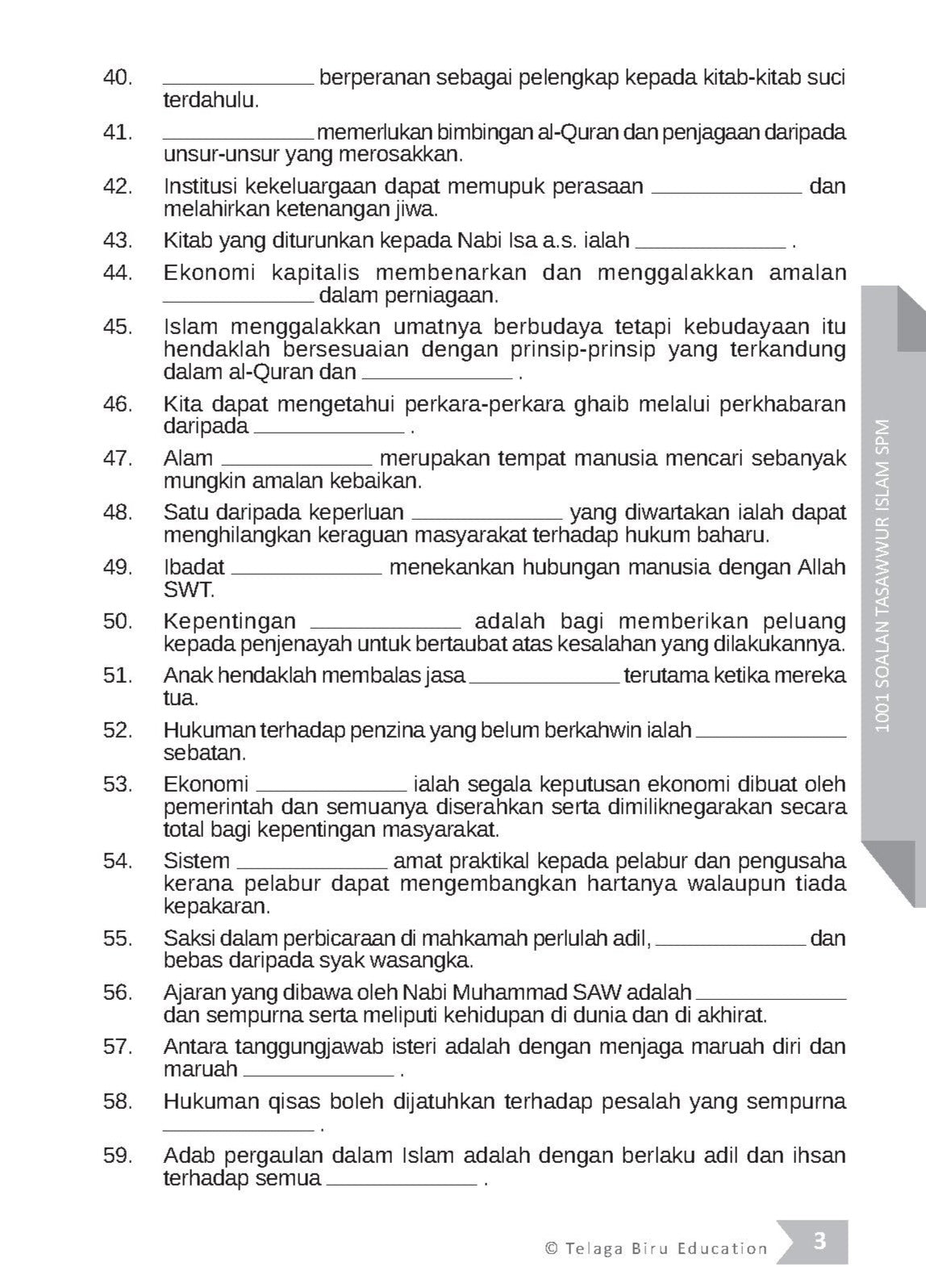 1001 Soalan Tasawwur Islam (Bahagian A) - (TBBS1284)