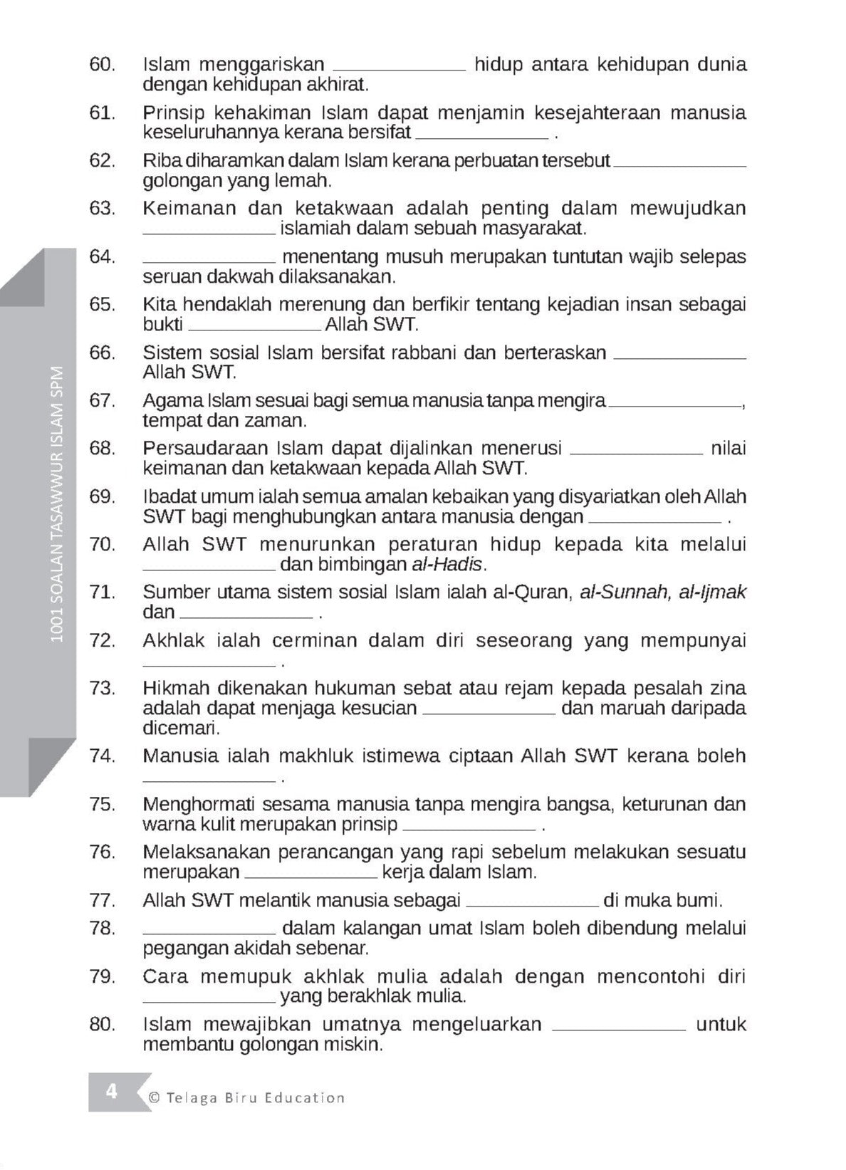 1001 Soalan Tasawwur Islam (Bahagian A) - (TBBS1284)