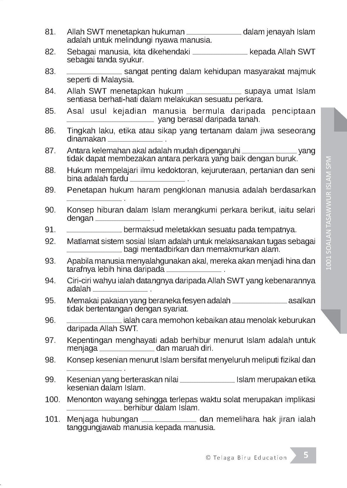 1001 Soalan Tasawwur Islam (Bahagian A) - (TBBS1284)