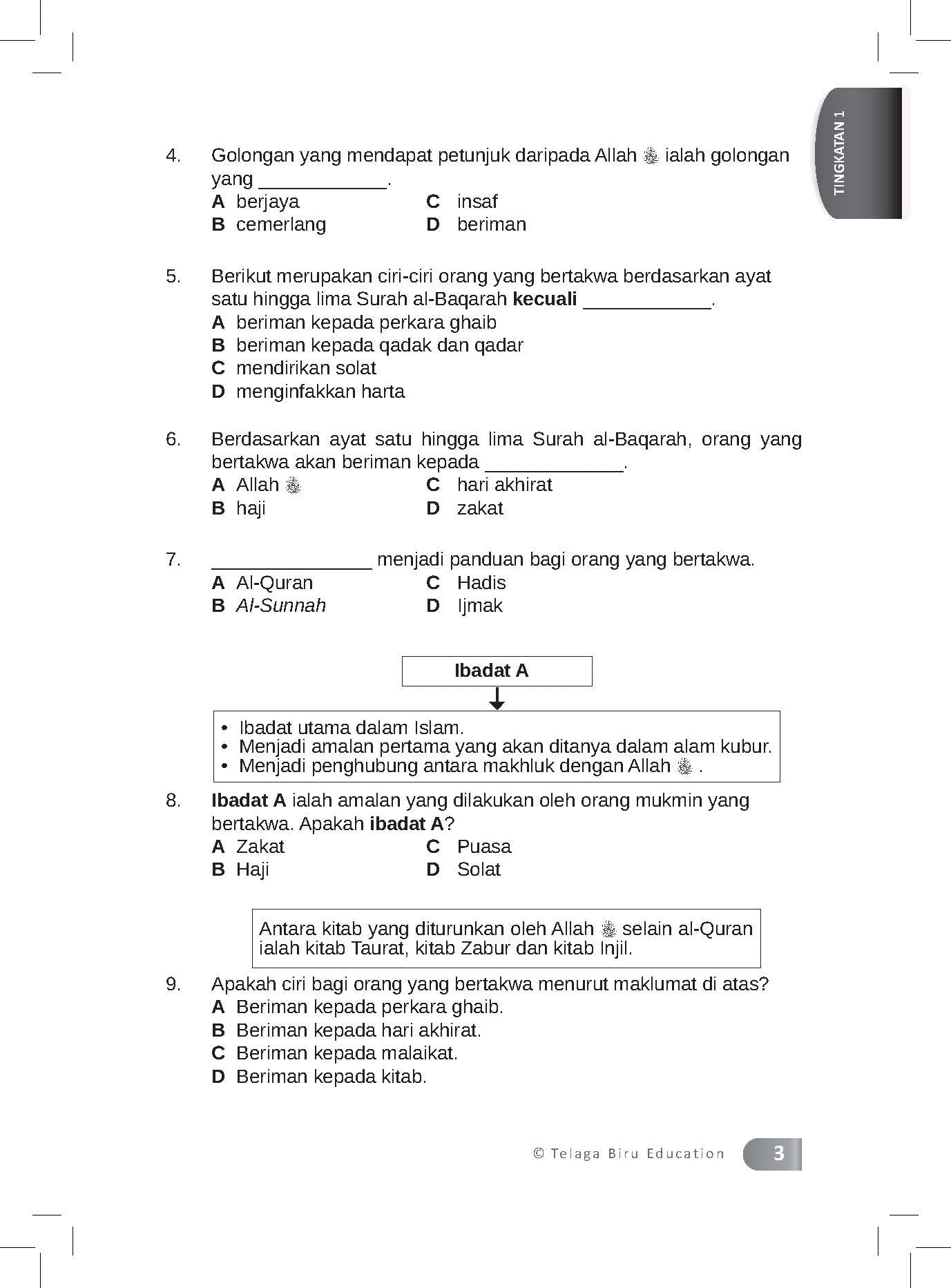 1001 Soalan Pendidikan Islam Tingkatan 1,2 & 3 - (TBBS1305)