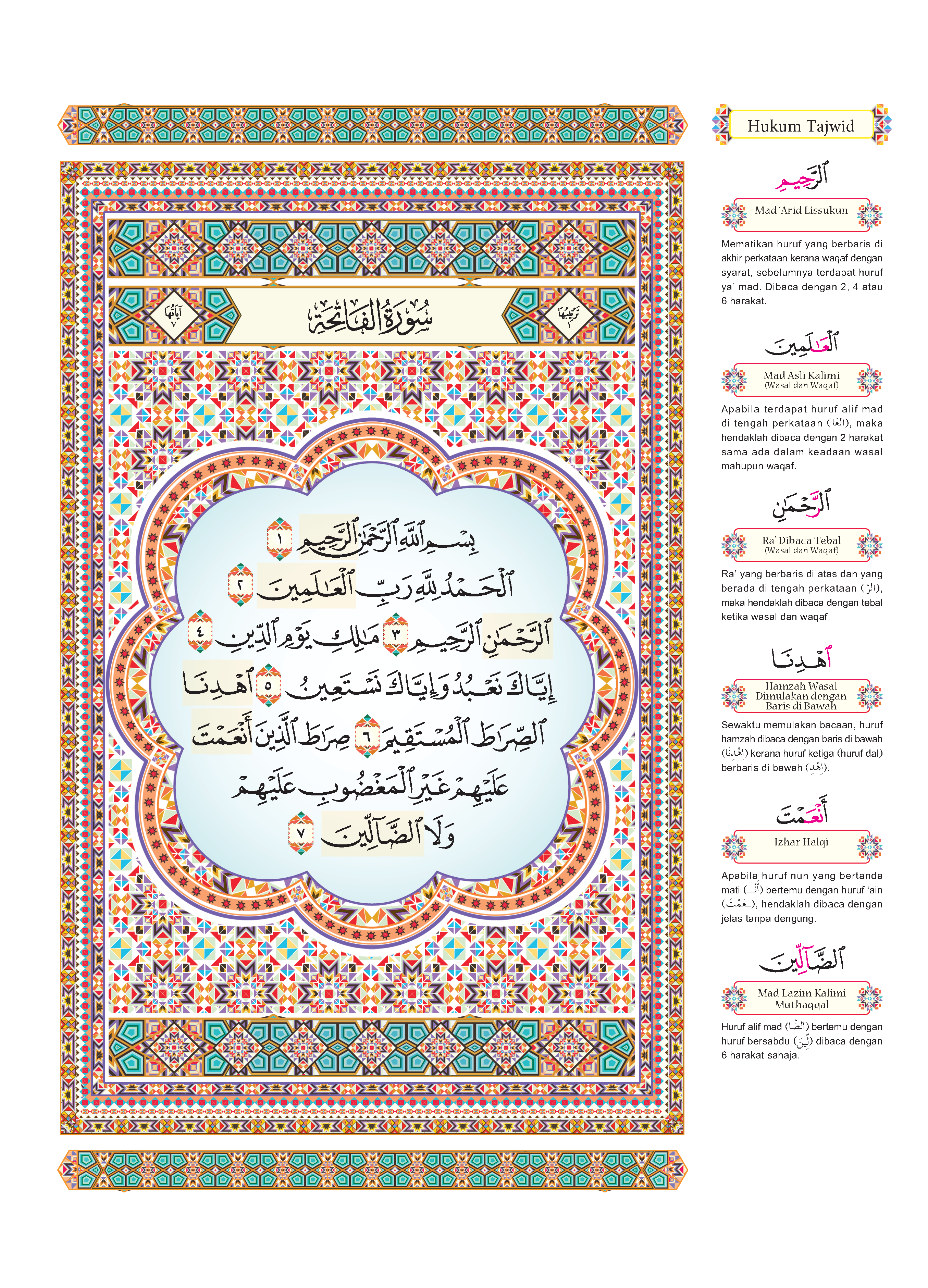Al-Quran Al-Karim & Penerangan Hukum Tajwid Al-Mujawwad Dengan Panduan Waqaf & Ibtida' (Perjuzuk) (B4) - (TBAQ1044)