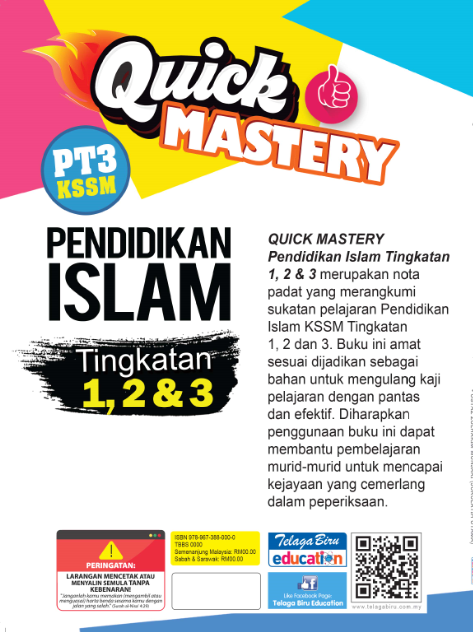 Quick Mastery Pendidikan Islam Tingkatan 1, 2 & 3 - (TBBS1184)