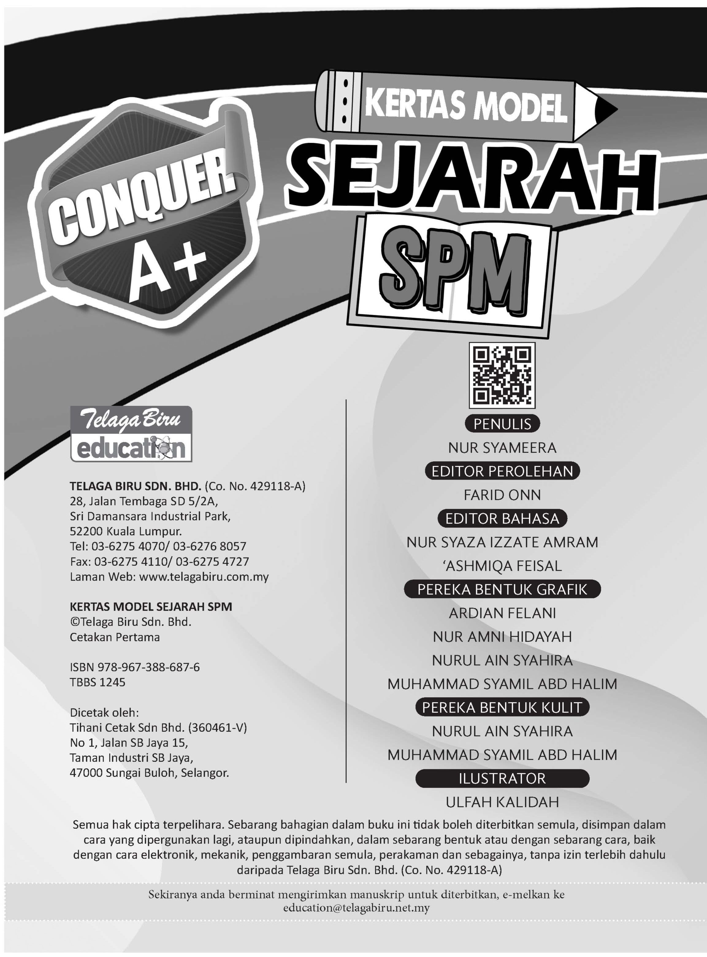 Conquer A+ Kertas Model Sejarah SPM - (TBBS1245)