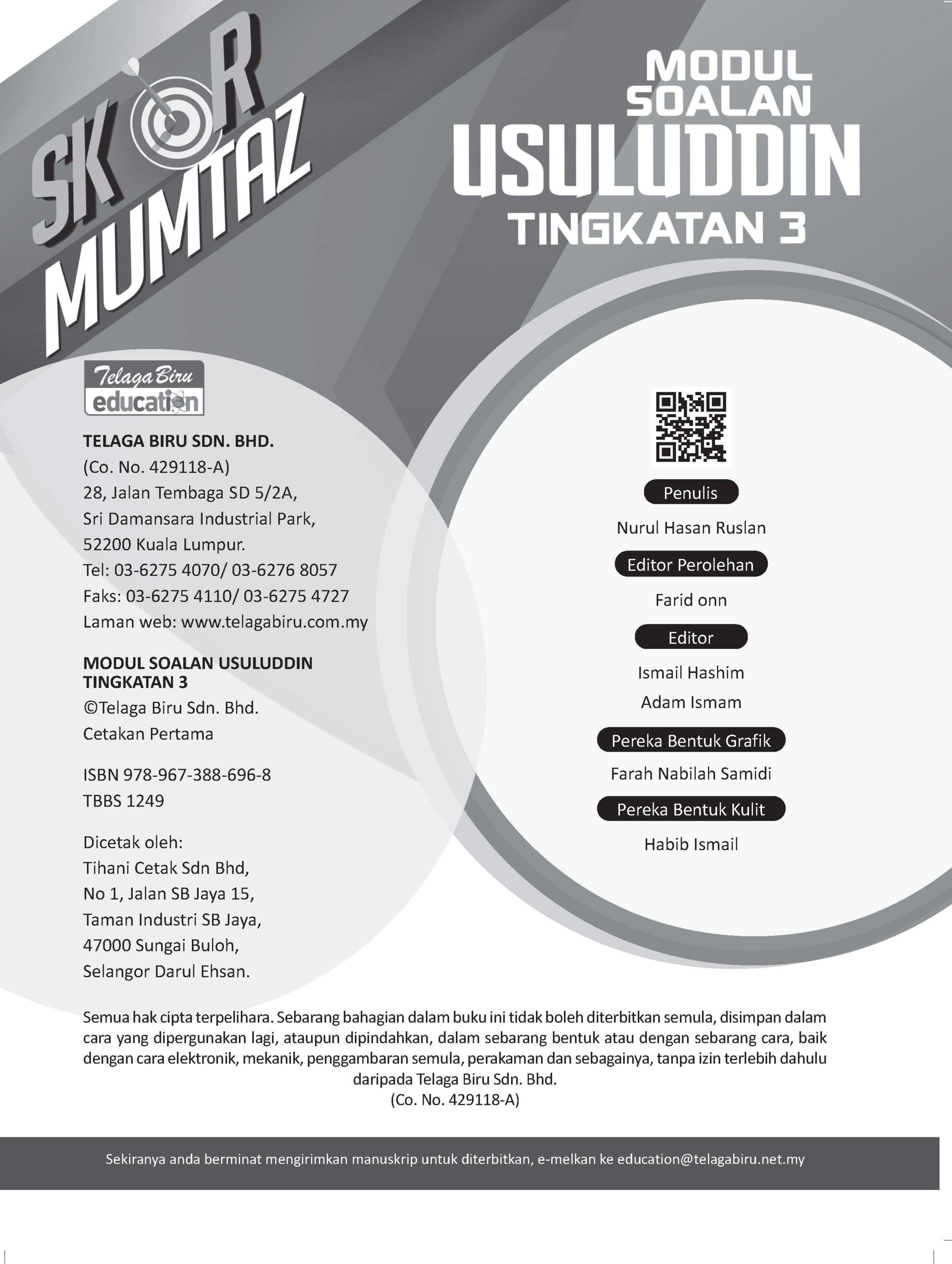 Skor Mumtaz - Modul Soalan Usuluddin Tingkatan 3 - (TBBS1249)