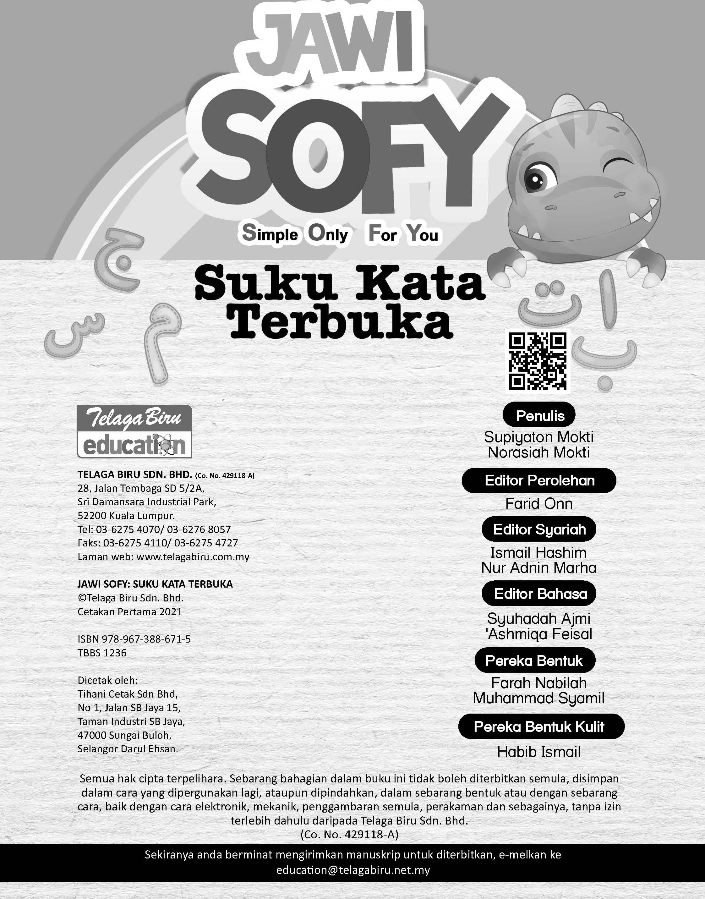 Jawi Sofy - Suku Kata Terbuka - (TBBS1236)
