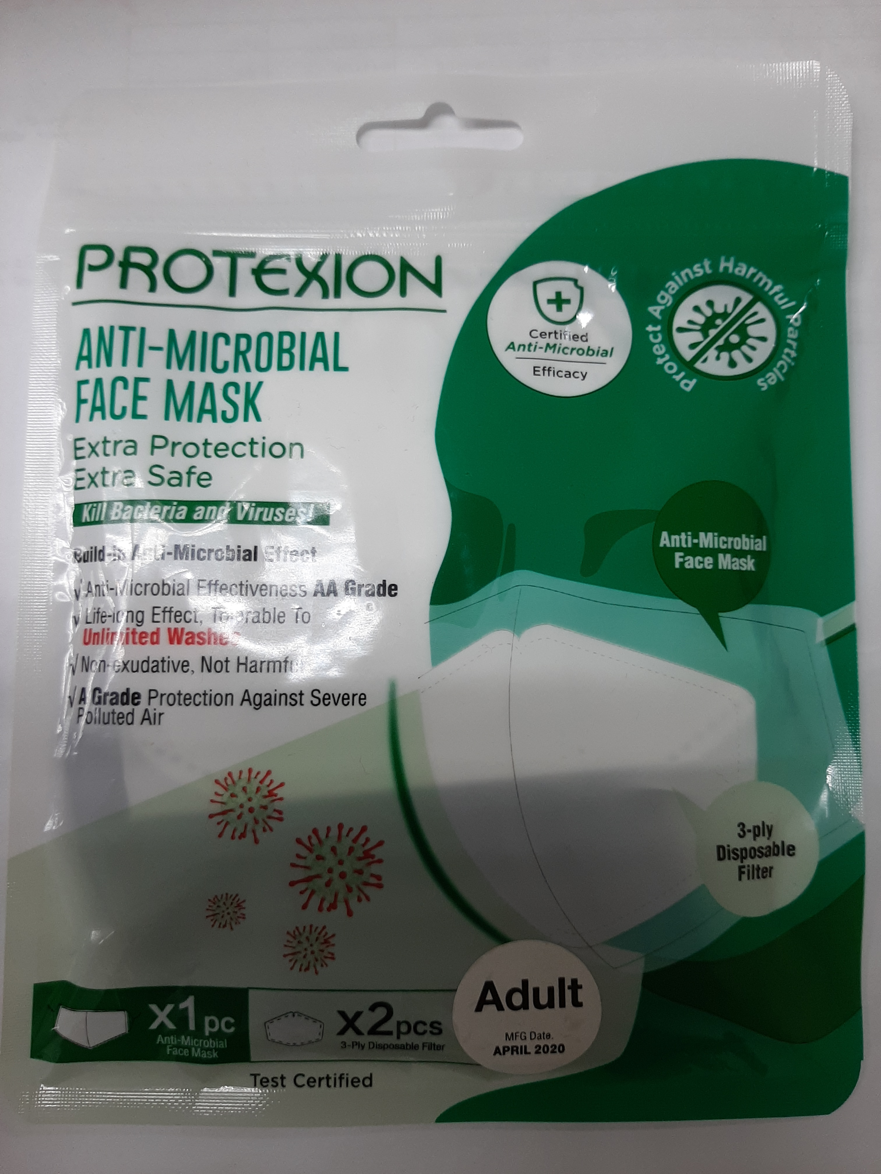 Pelitup Muka - Face Mask (Protexion Anti-Microbial) - Adult