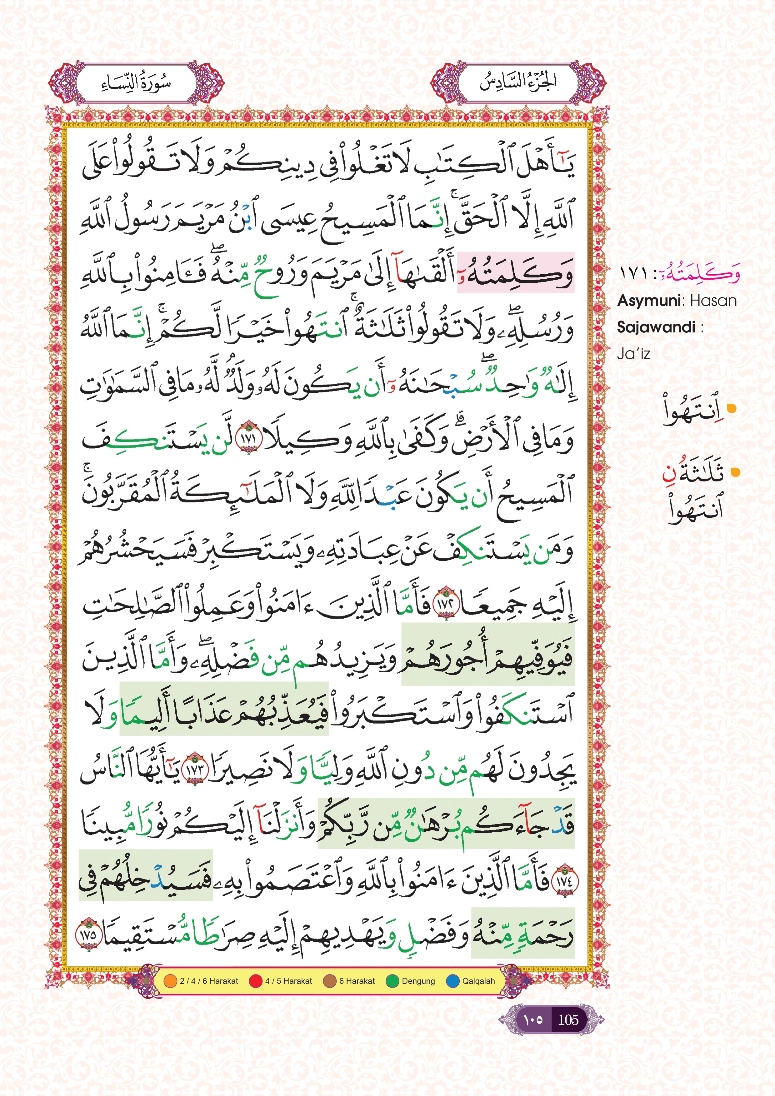 Al-Quran Al-Karim Tajwid Dan Waqaf & Ibtida’ An-Nibras Berserta Hukum Dan Rujukan (A4) - (TBAQ1048A)