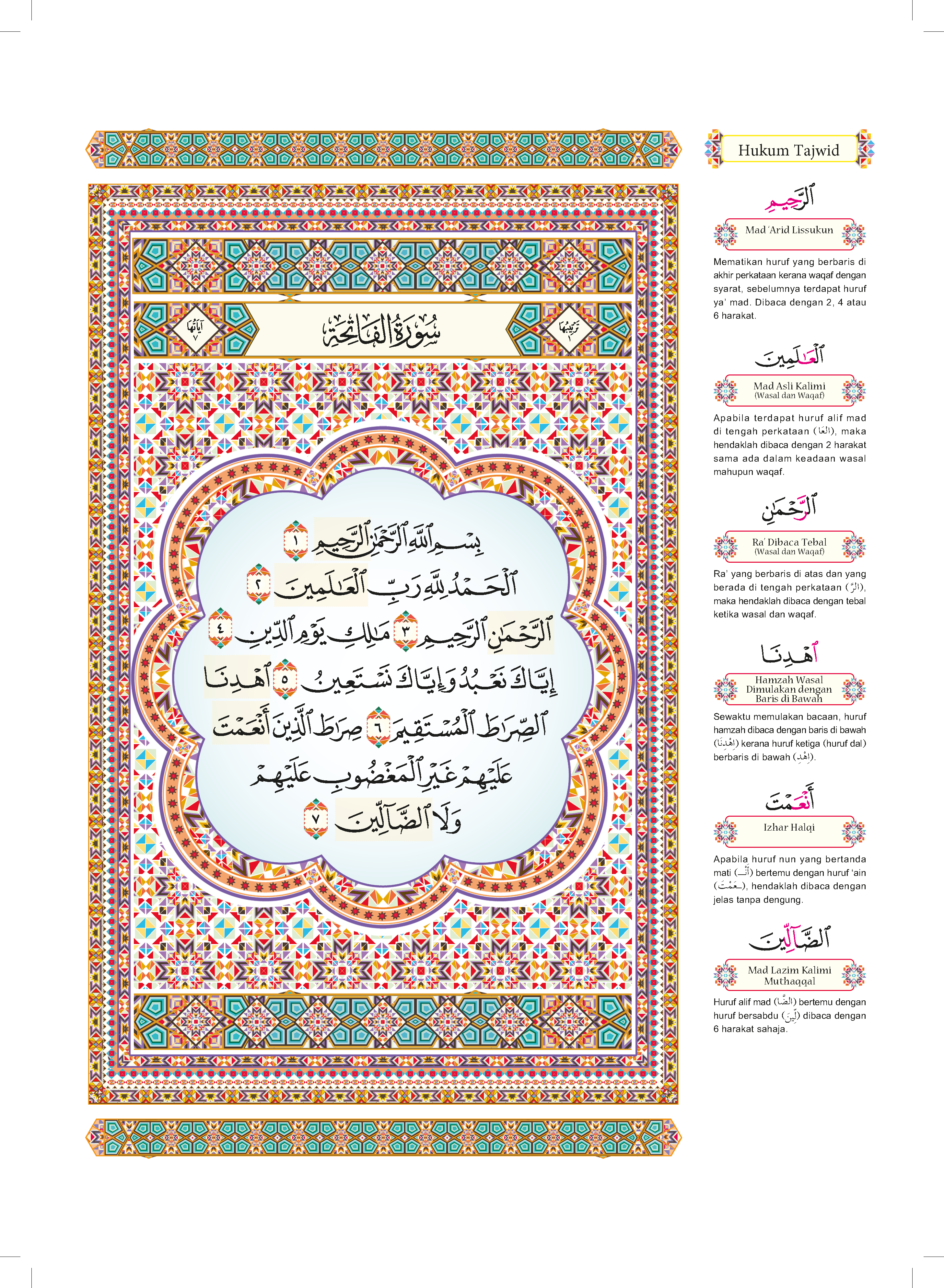 Al-Quran Al-Karim dan Penerangan Hukum Tajwid al-Mujawwad dengan Panduan Waqaf & Ibtida’ - (TBAQ1013A)