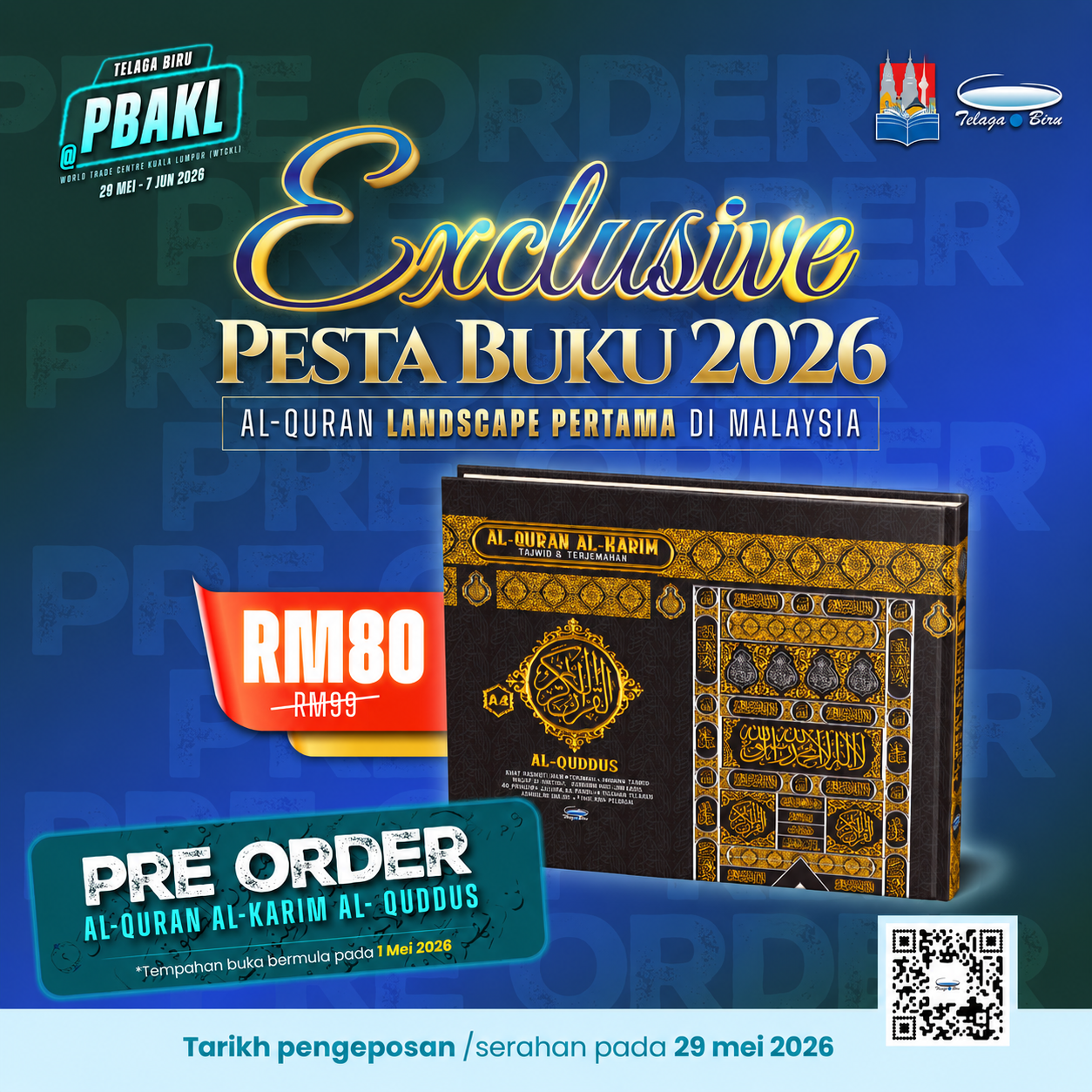 (PRE-ORDER) Al-Quran Al-Karim Tajwid & Terjemahan Al-Quddus Dengan Panduan Waqaf & Ibtida’ (A4 Lanskap) - (TBAQ1082)