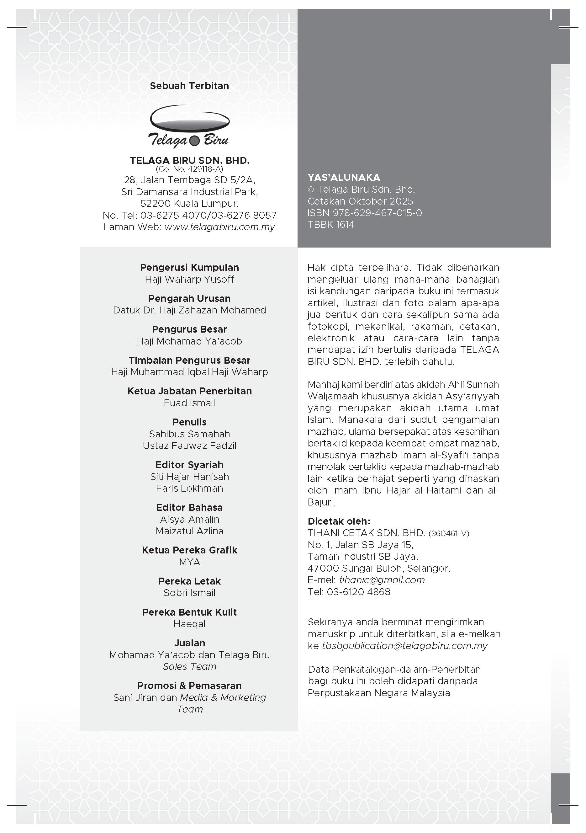 Yas’alunaka : 400 Soal Jawab Agama Bersama Mufti - (TBBK1614)