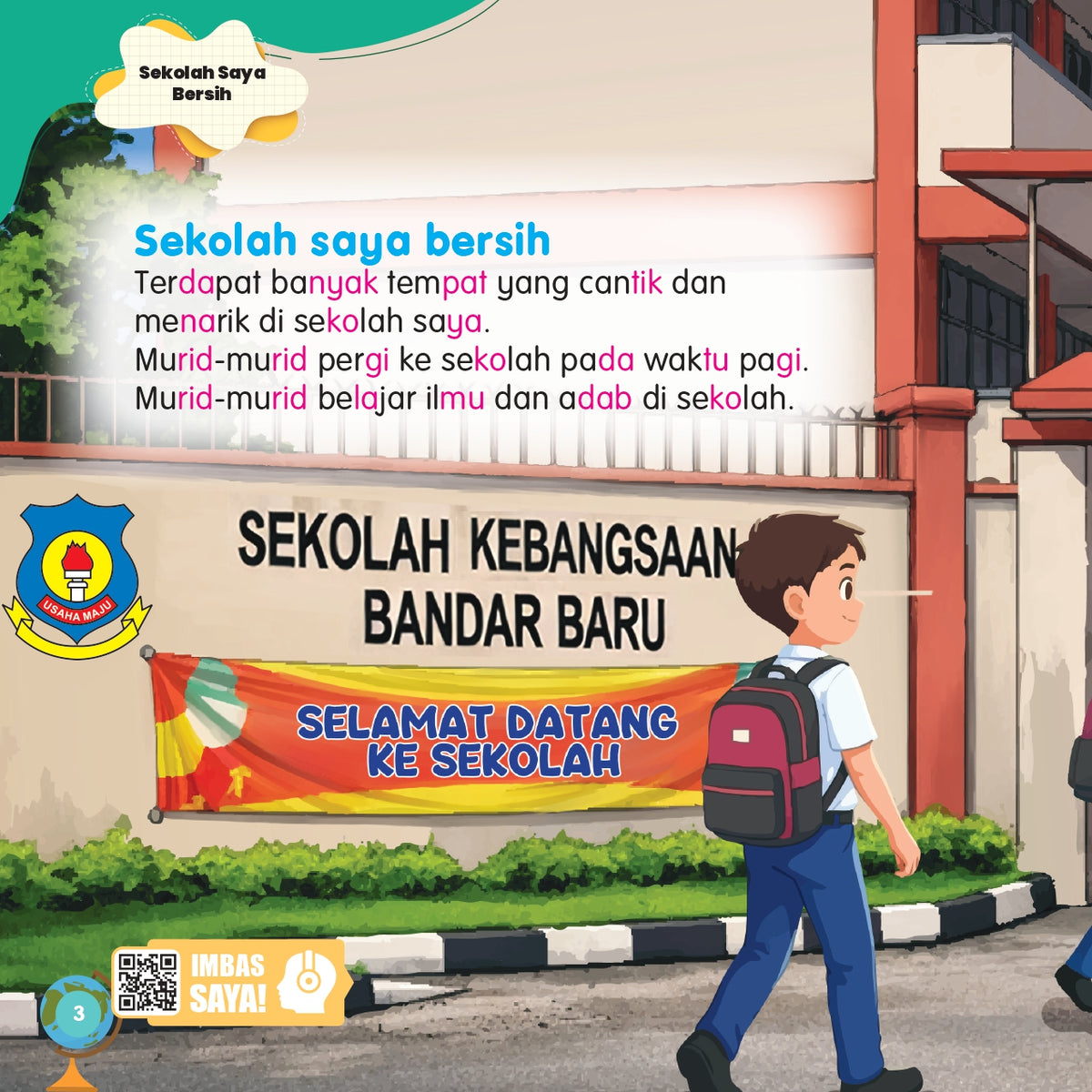 Jom Baca Bahasa Arab : Sekolah Saya Bersih - (TBKIDS0042)