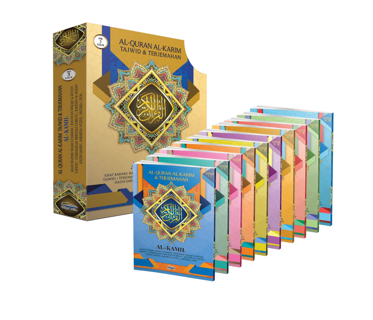 Al-Quran Al-Karim Tajwid & Terjemahan Al-Kamil (Per-3-juzuk) - (10 Buah) (A4) - (TBAQ1043)