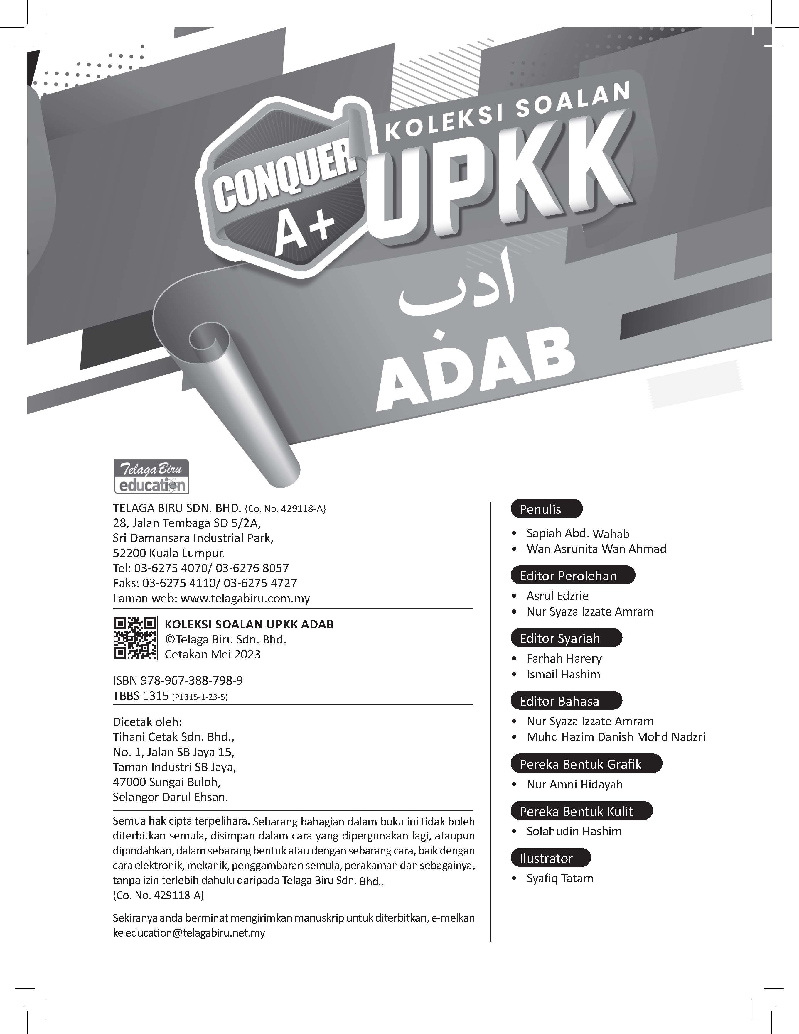Conquer A+ Koleksi Soalan UPKK (Adab) - (TBBS1315)