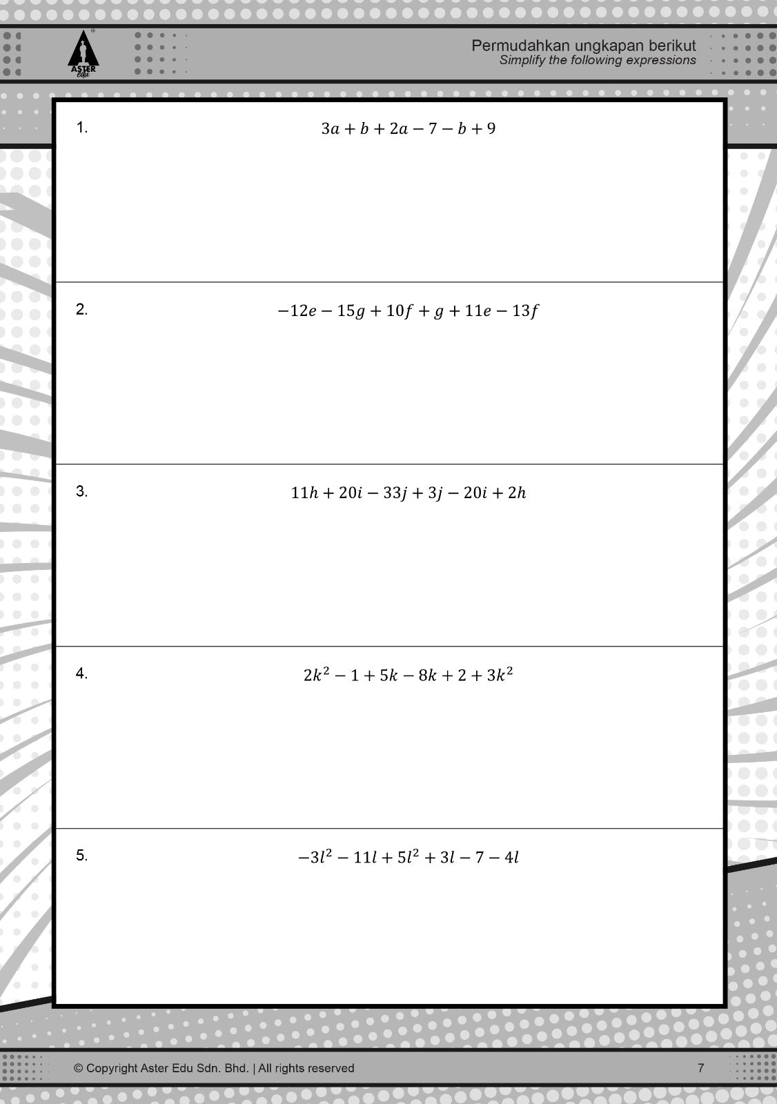 Supermath Algebra - Buku Latihan Matematik Tingkatan 1,2,3,4,5 - (TBAM1001)