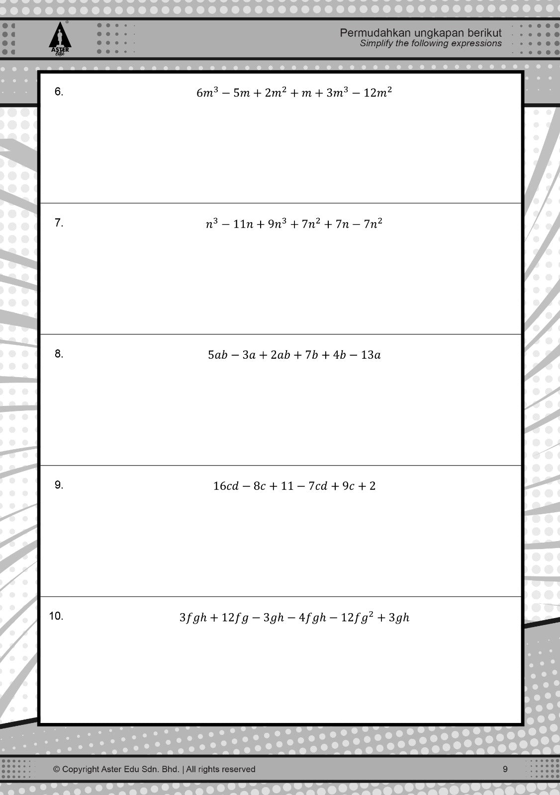 Supermath Algebra - Buku Latihan Matematik Tingkatan 1,2,3,4,5 - (TBAM1001)