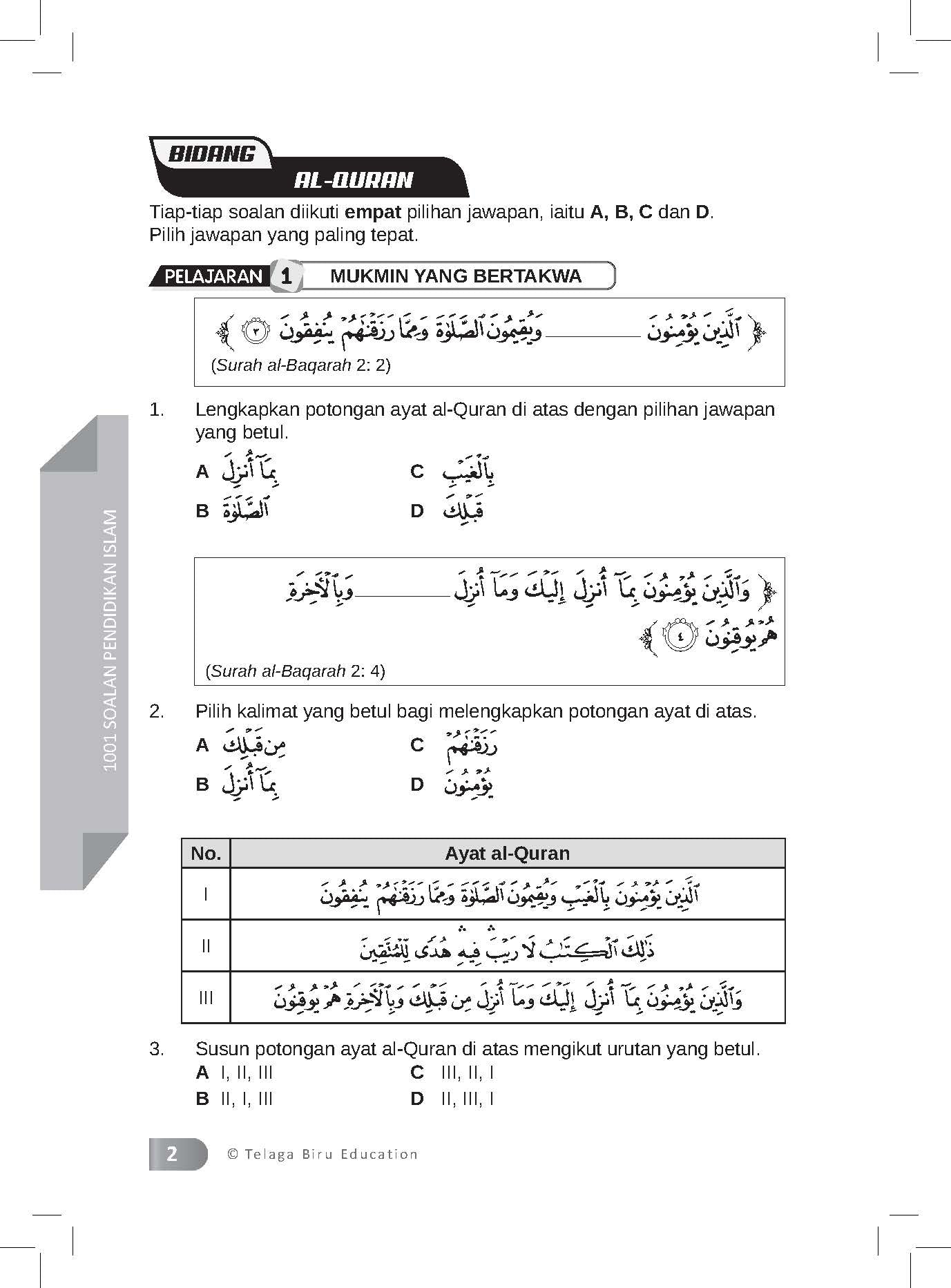 1001 Soalan Pendidikan Islam  Tingkatan 1,2 & 3 -  (TBBS1305)