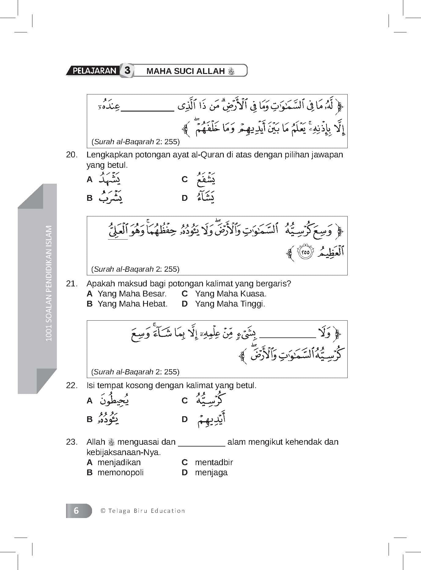 1001 Soalan Pendidikan Islam  Tingkatan 1,2 & 3 -  (TBBS1305)