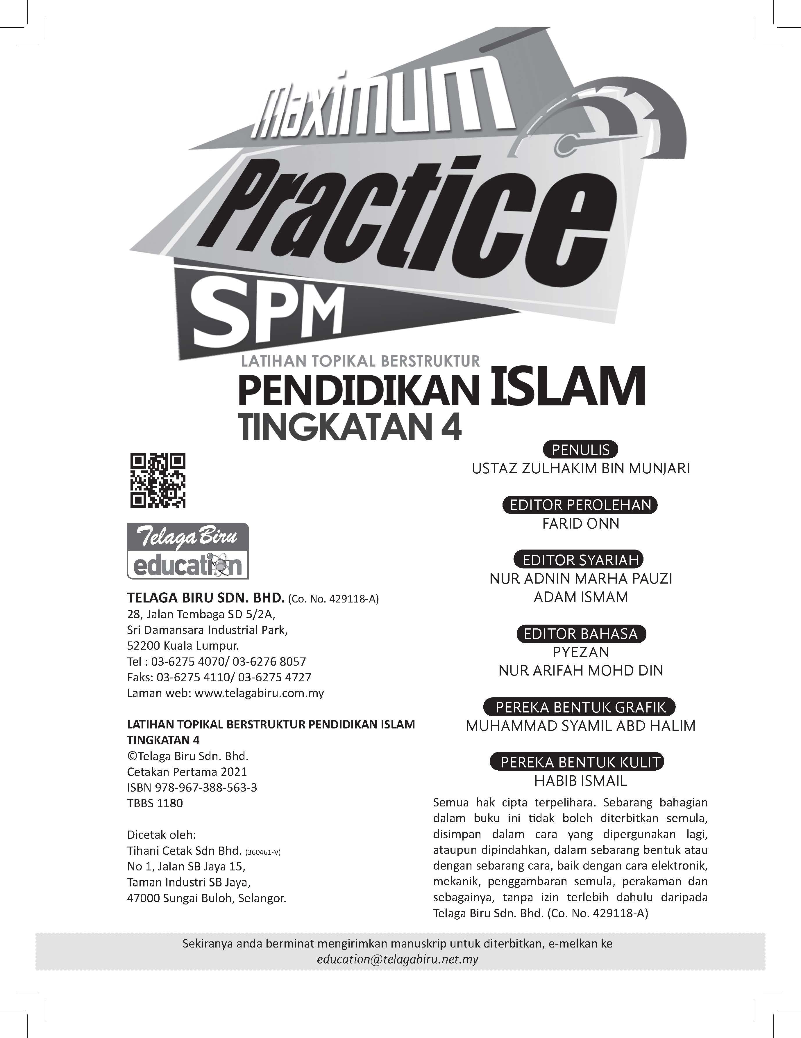Practice Maximum SPM - Latihan Topikal Berstruktur Pendidikan Islam Tingkatan 4 - (TBBS1180)